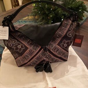 Etro Leather & Satin Hobo Bag